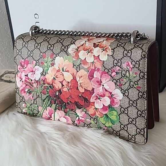 💯Authentic Gucci Dionysus GG Blooms Shoulder Bag- GM Size 🍀 - Picture 9 of 17